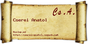 Cserei Anatol névjegykártya